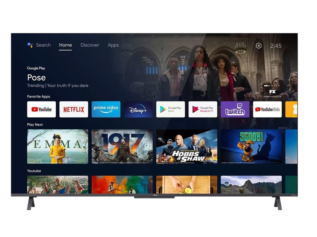 TCL 75 inch QLED Android Frameless UHD 4K TV- 75C725